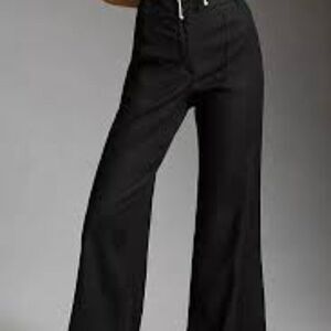 Anthropologie Maeve "The Naomi" High Rise Wide Leg Linen Blend Pants Size 10